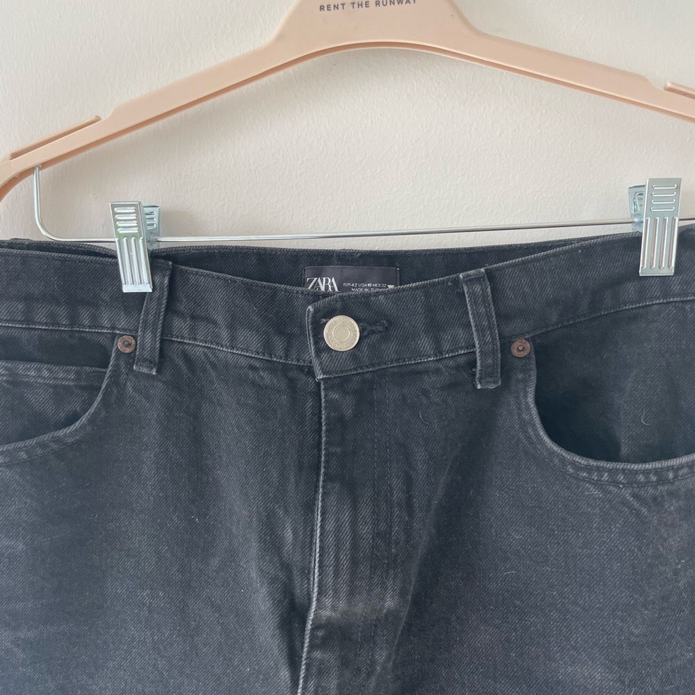 Zara Wide Leg Black/Grey Jeans sz 10 worn once